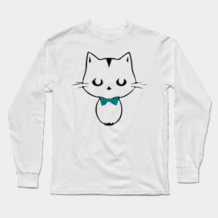 Cute Kawaii Kitten with bow tie Long Sleeve T-Shirt